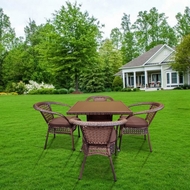 Комплект плетеной мебели из искусственного ротанга Римини и 4 кресла Руардин (шоколад)
