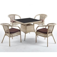 Комплект мебели из искусственного ротанга Римини и 4 кресла Руардин (wood)