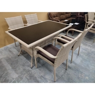 Комплект мебели из искусственного ротанга Руардин и 4 кресла Милан (wood)