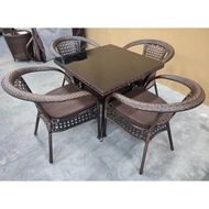 Комплект мебели из искусственного ротанга Вайнхейвен 80х80 и 4 кресла Руардин (шоколад)