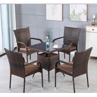 Комплект мебели из искусственного ротанга Вайнхейвен и 4 кресла Милан (dark brown)