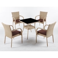 Комплект мебели из искусственного ротанга Вайнхейвен и 4 кресла Милан (wood)