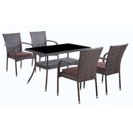 Комплект мебели из искусственного ротанг стол Рио и 4 кресел Милан dark brown