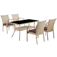 Комплект мебели из искусственного ротанг стол Рио и 4 кресел Милан wood
