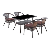 Комплект мебели из искусственного ротанг стол Рио и 4 кресел Руардин dark brown