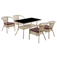 Комплект мебели из искусственного ротанг стол Рио и 4 кресел Руардин wood