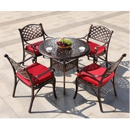 Комплект мебели из литого алюминия стол Феникс (90 см) и 4 кресла Лион