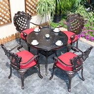 Комплект мебели из литого алюминия стол Палм (100 см) и 4 кресла Финляндия