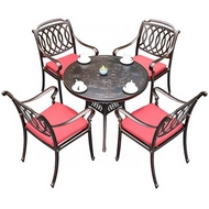 Комплект мебели из литого алюминия стол Палм (100 см) и 4 кресла Опус