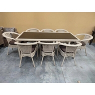 Комплект мебели из искусственного ротанга стол Египет и 8 кресел Руардин (wood)