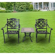 Комплект мебели из литого алюминия стол Опалия (Opalia) 55х55х51 и 2 кресла Джунген (Jungen)