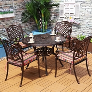 Комплект мебели из литого алюминия стол Орхидея (Orchid) D100 и 4 кресла Герлен (Gerlen)