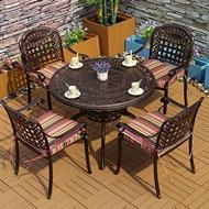 Комплект мебели из литого алюминия стол Орхидея (Orchid) D100 и 4 кресла Вулкан (Volcano)