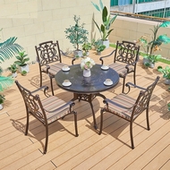 Комплект мебели из литого алюминия стол Палм (Palm) D100 и 4 кресла Миранда (Miranda)