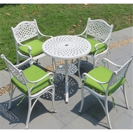 Комплект мебели из литого алюминия стол Сорренто (Sorrento) D78 и 4 кресла Лион-3 (Lion-3) белый