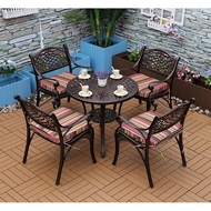 Комплект мебели из литого алюминия стол Сорренто (Sorrento) D78 и 4 кресла Лион-3 (Lion-3) бронза