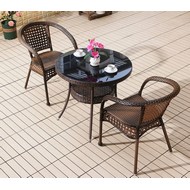 Комплект мебели из искусственного ротанга стол Венеция и 2 кресла Руардин (dark brown)