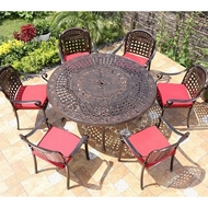 Комплект мебели из литого алюминия стол Вулкан (Volcano) D150 и 6 кресел Вулкан (Volcano)