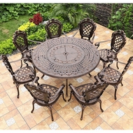 Комплект мебели из литого алюминия стол Вулкан (Volcano) D150 и 8 кресел Финляндия-4 (Finland-4)