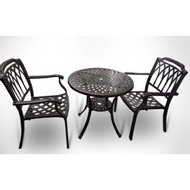 Комплект мебели из литого алюминия стол круглый Сорренто и 2 кресла Бостон-2