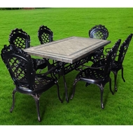 Комплект мебели из литого алюминия стол Димикс (Dimix) 160х90 и 6 кресел Финляндия-4 (Finland-4)