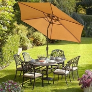 Набор уличной мебели из алюминия Альфа Фемели с зонтом и подставкой под зонт