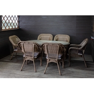 Обеденная группа Мэдисон с овальным столом и 6 кресел с подушками на сидение