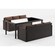 Обеденная группа из иск.ротанга Сантьяго Компани Сет (Santiago Company Set) dark brown