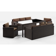 Обеденная группа из иск.ротанга Сантьяго Макси (Santiago Maxi) dark brown
