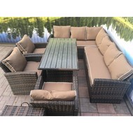 Обеденная группа из иск.ротанга Кингстон и 3 кресла Сантьяго