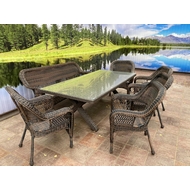 Обеденная группа из искусственного ротанга Кросс Мэдисон ( диван и 5 кресел)