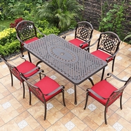 Обеденная группа из литого алюминия стол Вулкан-2 (175х90) и 6 кресел Гуерлайн (7 предметов)