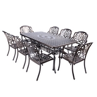 Обеденная группа из литого алюминия стол Вулкан и 8 кресел Феникс