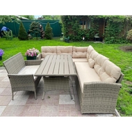 Обеденная группа из искуственного ротанга Албания и диван Анкор