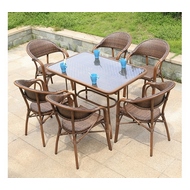 Обеденная группа стол из иск.ротанга 80x120 Бамбук (Bamboo) и 4 кресла Бамбук-2 (Bamboo-2)