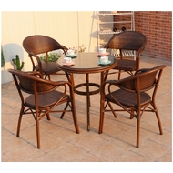 Обеденная группа стол из иск.ротанга D70 Бамбук (Bamboo) и 4 кресла Бамбук-2 (Bamboo-2)