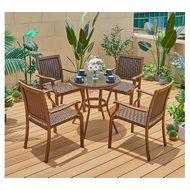 Обеденная группа стол из иск.ротанга D70 Бамбук (Bamboo) и 4 кресла Бамбук-3 (Bamboo-3)