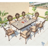 Обеденная группа из литого алюминия стол Древний путь (185x100) и 8 кресел Финляндия-4 (Finland-4) (9 предметов)