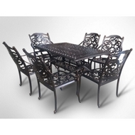 Обеденная группа из литого алюминия стол Феникс (150х90) и 6 кресел Джунген