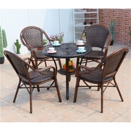 Обеденная группа из иск.ротанга стол Сорренто D78 и 4 кресла Бамбук-1