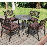 Обеденная группа из литого алюминия стол Винтаж (Vintage) D80 и 4 кресла Лион-3 (Lion-3)