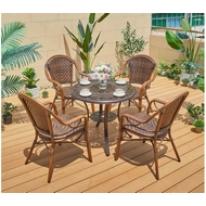 Обеденная группа из иск.ротанга стол Винтаж и 4 кресла Бамбук-1