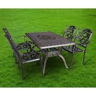 Обеденная группа из литого алюминия стол Вулкан (Volcano) 150х90 и 4 кресла Джунген (Jungen)