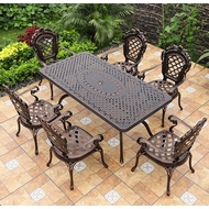 Обеденная группа из литого алюминия стол Вулкан-2 (Volcano-2) 146x80 и 6 кресел Финляндия-4 (Finland-4) 7 предметов