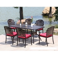 Обеденная группа из литого алюминия стол Вулкан (175x90) и 6 кресел Вулкан-2 (7 предметов)