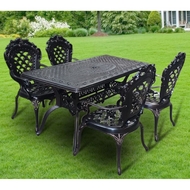 Обеденная группа из литого алюминия стол Вулкан-2 (146х80) и 4 кресла Финляндия-4 (Finland-4)