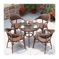 Обеденная группа стол из иск.ротанга D80 Бамбук (Bamboo) и 4 кресла Бамбук-2 (Bamboo-2)