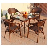 Обеденная группа стол из иск.ротанга 80х80 Бамбук (Bamboo) и 4 кресла Бамбук-2 (Bamboo-2)