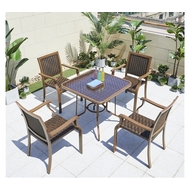 Обеденная группа стол из иск.ротанга 80х80 Бамбук (Bamboo) и 4 кресла Бамбук-3 (Bamboo-3)