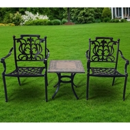 Комплект мебели из литого алюминия стол Опалия (Opalia) 55х55х51 и 2 кресла Миранда